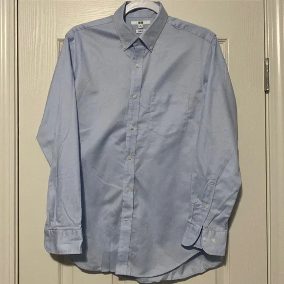 Uniqlo | Shirts | Uniqlo Light Blue Ironless Dress Shirt Slim Fit | Poshmark